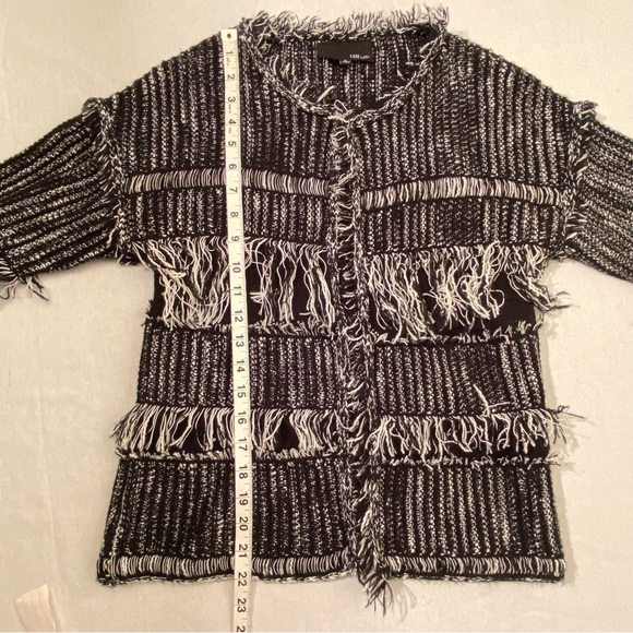 Fate By LFD Boho Fringe Black/White Open Cardigan, Size S - Picture 7 of 12